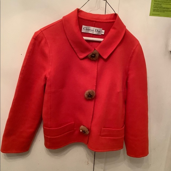 Dior Jackets & Blazers - CHRISTIAN DIOR CASHMERE WITH MINK BUTTONS BLAZER